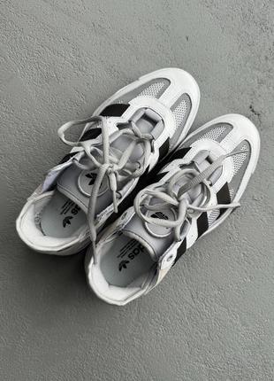 Кроссовки adidas niteball grey/white белые с серым женские / мужские6 фото