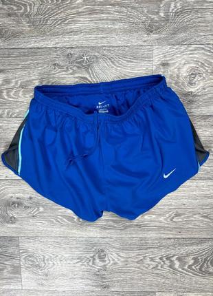 Nike dri-fit running шорты l размер женские  голубые оригинал2 фото