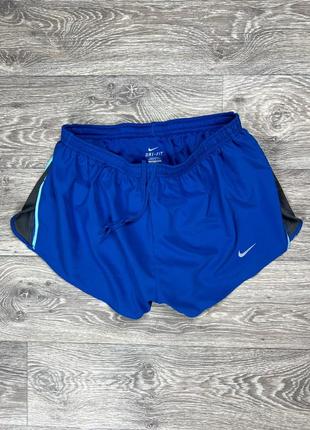 Nike dri-fit running шорты l размер женские  голубые оригинал1 фото