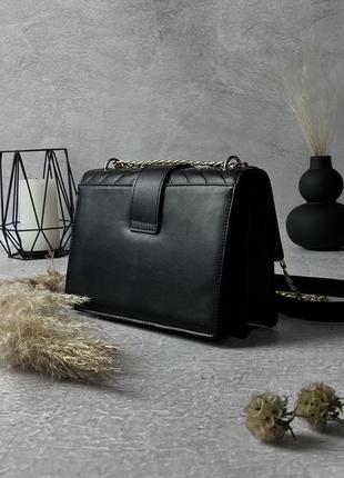 Сумка кожаная женская pinko черная женская сумочка на цепочке в подарочной упаковке2 фото
