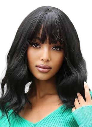 Перука natural black, натуральне синтетичне волосся