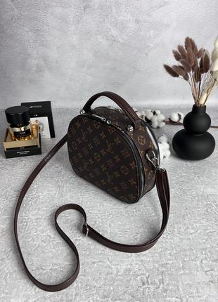 Кожаная женская сумка louis vuitton коричневая женская сумочка на плечо в подарочной упаковке5 фото