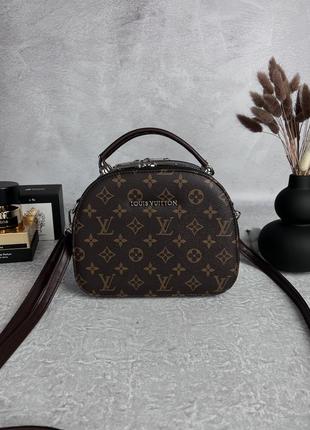 Кожаная женская сумка louis vuitton коричневая женская сумочка на плечо в подарочной упаковке2 фото