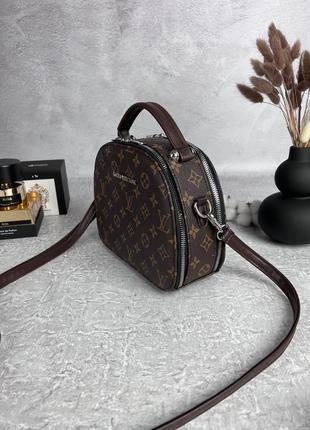 Кожаная женская сумка louis vuitton коричневая женская сумочка на плечо в подарочной упаковке6 фото