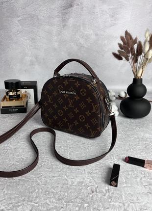 Кожаная женская сумка louis vuitton коричневая женская сумочка на плечо в подарочной упаковке8 фото