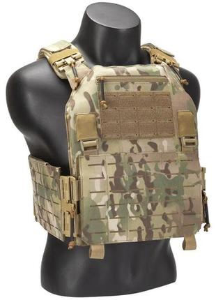 Плитоноска gaf military plate carrier multicam зі швидким скиданням та боковими карманами, краща які