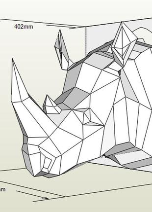 Paperkhan конструктор из картона 3d фигура носорог паперкрафт papercraft подарочный набор сувернир игрушка2 фото