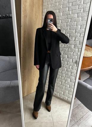 Брюки брюки zara straight из искусственной кожи 34 xs 36 s 38 m 40 l