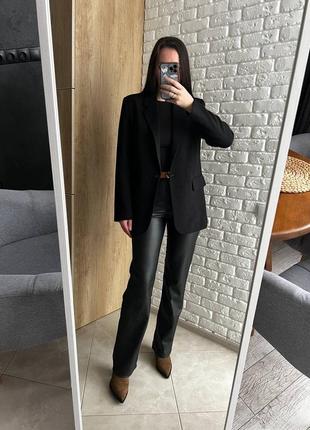 Брюки брюки zara straight из искусственной кожи 34 xs 36 s 38 m