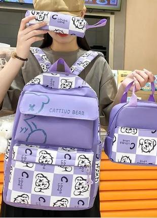 Жіночий рюкзак набор 3 в 1 комплект пенал сумка брелок значки дитячий набір3 фото