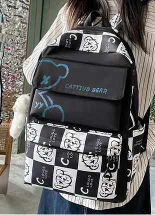 Жіночий рюкзак набор 3 в 1 комплект пенал сумка брелок значки дитячий набір5 фото