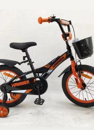 Детский велосипед hammer h1621 16 дюймов  оранж