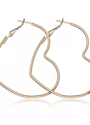 Серьги-кольца  сердца