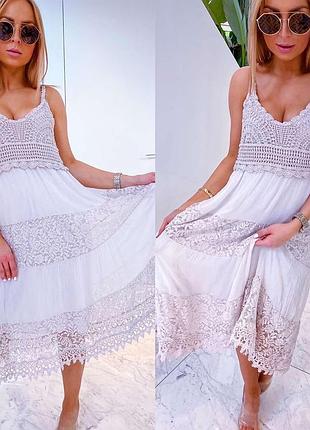 Натуральное платье италия котон с пайетками