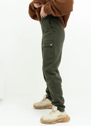 Трикотажные теплые спортивные штаны с клапаном4 фото