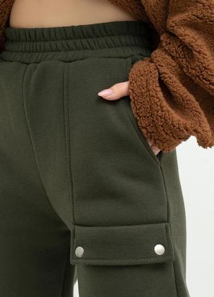 Трикотажные теплые спортивные штаны с клапаном3 фото
