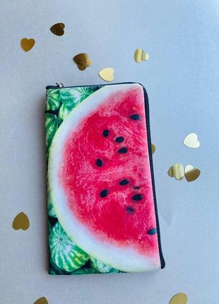 1+1+3 !! чехол на телефон на змейке на молнии  с принтом арбуз