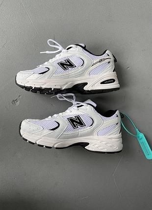 Классные женские кроссовки new balance 530 white black белые с чёрным