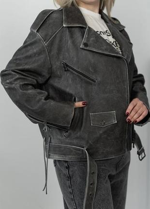 Жіноча куртка жіноча косуха шкіряна косуха кожаная куртка женская винтажная вінтаж5 фото