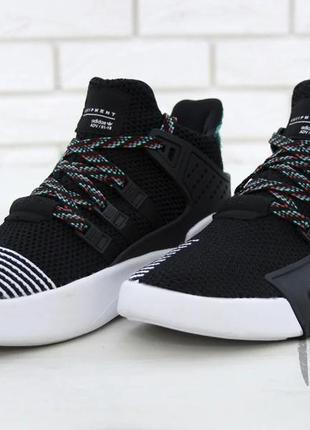 Мужские кроссовки adidas eqt bask adv core black/sub green cq29935 фото