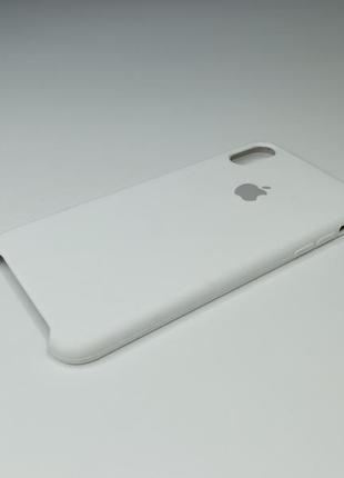 Чохол силіконовий silicone case для iphone xs max з матовою поверхнею мікрофібра всередині білий колір