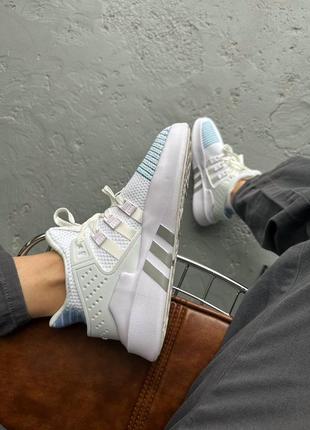 Классные женские кроссовки adidas eqt equipment white blue белые8 фото