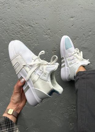 Классные женские кроссовки adidas eqt equipment white blue белые6 фото