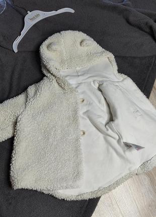 Теплая кофта баранец с капюшоном с ушками на ребенка 6-9 месяцев, на девочку, весенняя куртка, осенняя кофта5 фото