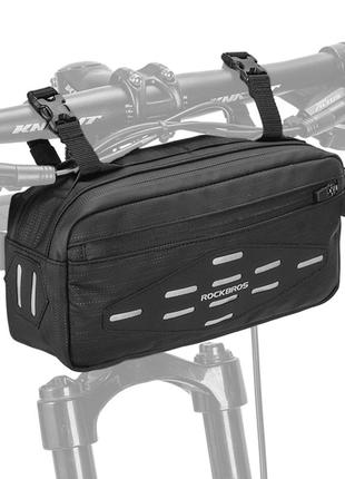 Універсальна велосумка на кермо / під сідло / під раму велкро світловідблискувальна rockbros b81 чорний