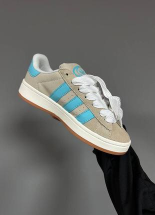 Женские кроссовки адидас adidas campus “beige / blue” premium5 фото