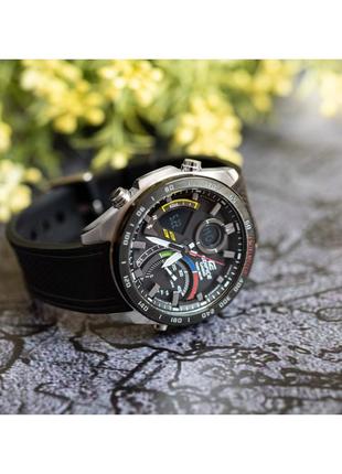 Мужские часы casio ecb-900mp-1aef, серебристый с черным3 фото