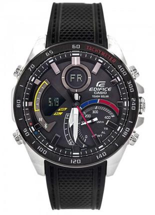 Чоловічий годинник casio ecb-900mp-1aef, сріблястий з чорним
