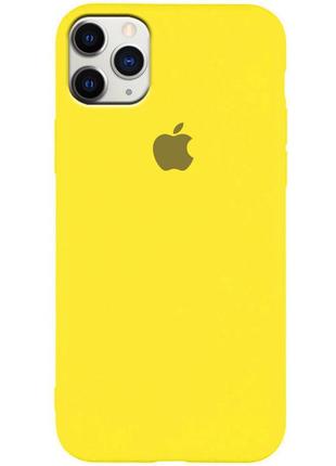 Чохол silicone case slim full protective для apple iphone 11 pro (5.8") ультратонкий, жовтий / neon yellow1 фото