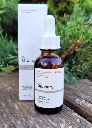 Пілінг з 10% мигдальною кислотою 
та гіалуроновою кислотою 
the ordinary mandelic acid 10% + ha