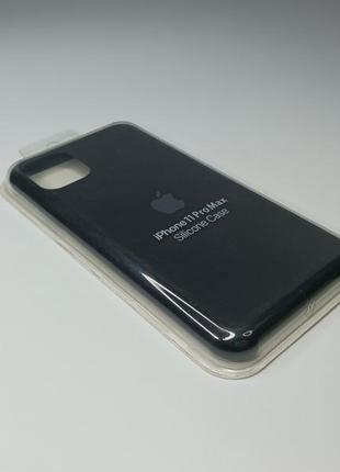 Чехол силиконовый silicone case для iphone 11 pro max с матовой поверхностю микрофибра внутри черный