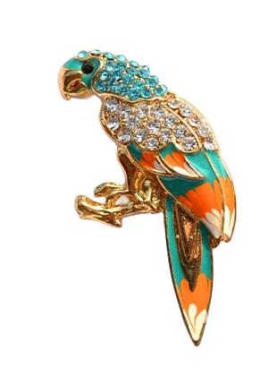 Брошка папуга стильна прикраса
