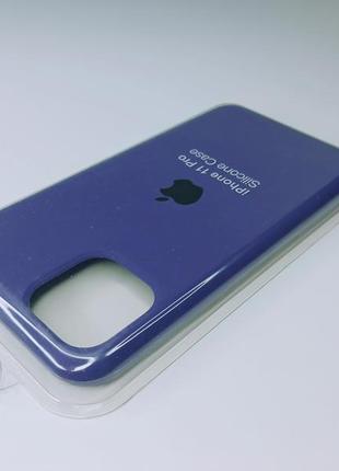 Чохол силіконовий silicone case для iphone 11 pro з матовою поверхнею мікрофібра всередині фіолетовий колір3 фото
