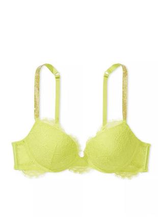 Комплект белья shine chain strap lace push-up bra limelight9 фото