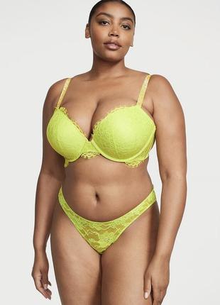 Комплект белья shine chain strap lace push-up bra limelight4 фото