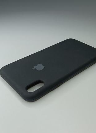 Чехол силиконовый silicone case для iphone xs max с матовой поверхностю микрофибра внутри черный цвет2 фото