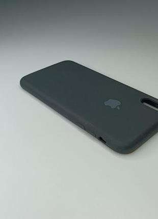 Чехол силиконовый silicone case для iphone xs max с матовой поверхностю микрофибра внутри черный цвет4 фото