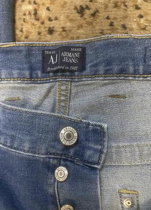 Класичні сині джинси без потертостей від armani jeans9 фото