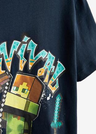 2 шт хлопковая футболка майнкрафт minecraft  pack license t-shirt next5 фото