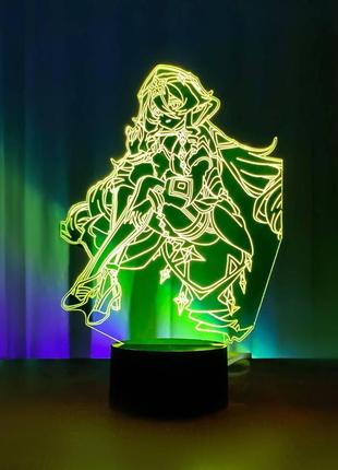 3d ночник genshin impact "лайла" (увеличенное изображение)+ сетевой адаптер + батарейки  3dtoyslamp