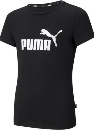 Хлопковая футболка puma essentials logo tee jr