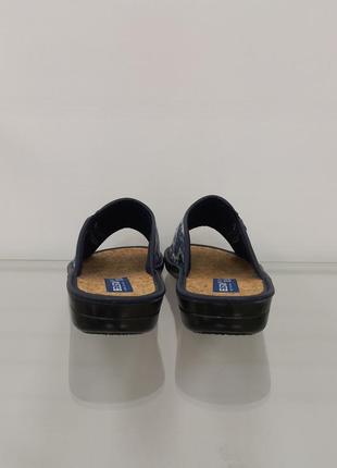 Женские домашние открытые текстильные тапочки на танкетке