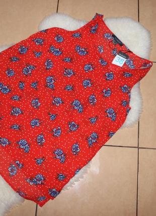 Шифоновая блузка/безрукавка/майка/свободная / летняя от  primark