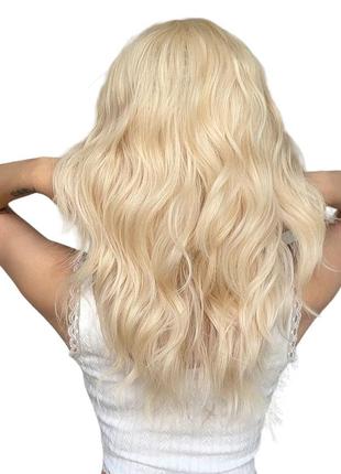 Перука пшеничний блонд, натуральне синтетичне волосся3 фото
