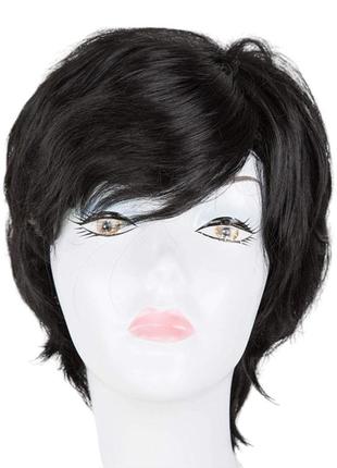 Парик короткий темный каштан, vc 002natural black