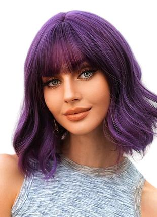 Парик фиолетовый natural, натуральные синтетические волосы